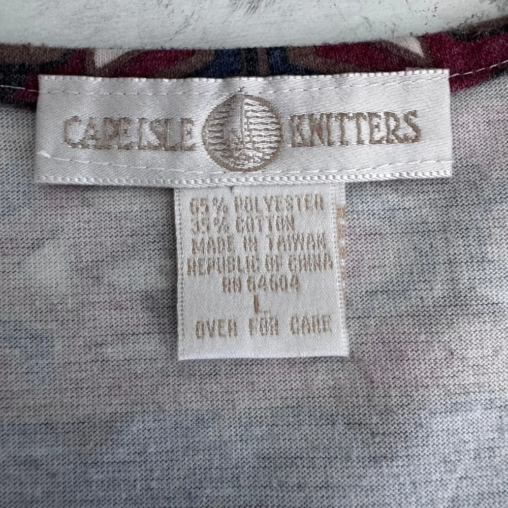 Vintage Women's Cape Isle Knitters Vest Size L Brown Blue Patterned
